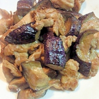 茄子と豚バラ肉のオイマヨ炒め